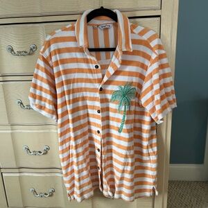 Kenny Flowers Orange and White Casual Button Down Shirt